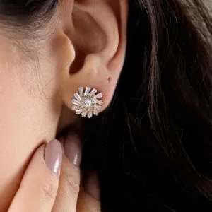 Brinco Quadrado de Zirconias Navete Banho Ouro 18k Semijoia