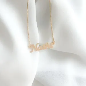 Colar De Nome Tradicional Banhado Em Ouro 18k