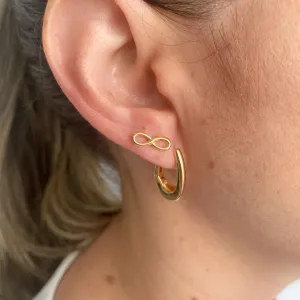 Brinco Infinito Coleção Zurique Banho Ouro 18k Semijoia