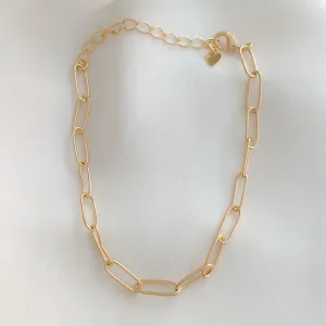 Pulseira De Elos Milão Banhado Em Ouro
