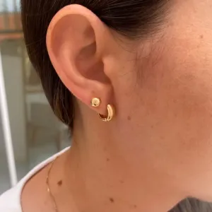 Brinco Argola Lisa Coleção Prime Banho Ouro 18k Semijoia