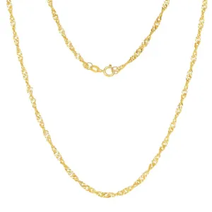 Colar Malha Torcida Singapura Essencial 45CM Banhado Em Ouro