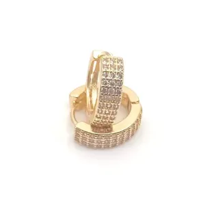 Brinco Argola Crajevada Retangular Grande Banho Ouro 18k Semijoia