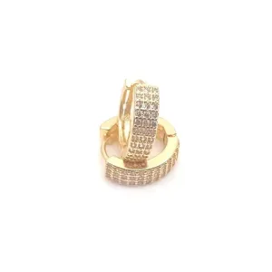 Brinco Argola Crajevada Retangular Médio Banho Ouro 18k Semijoia