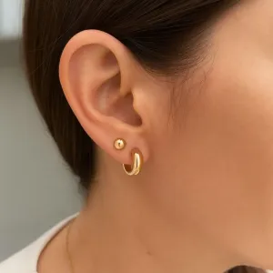Brinco Argola Lisa Coleção Prime Banho Ouro 18k Semijoia