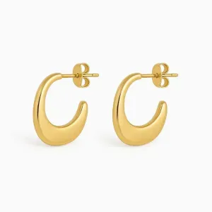 Brinco Argola Lisa Minamalista Banho Ouro 18k Semijoia