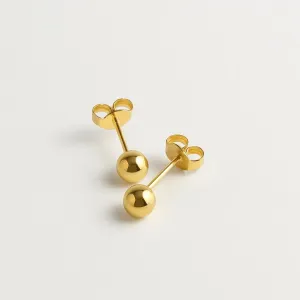 Brinco Fabiana Bola Lisa - Mini Banho Ouro 18k Semijoia
