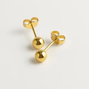 Brinco Fabiana Bola Lisa Médio Banho Ouro 18k Semijoia