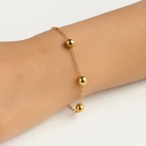 Pulseira Bola Lisa Essencial Banhado Em Ouro