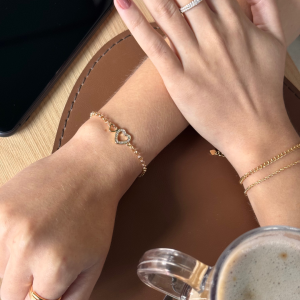 Pulseira Elos Duplos Delicado Francisca Banhado Em Ouro
