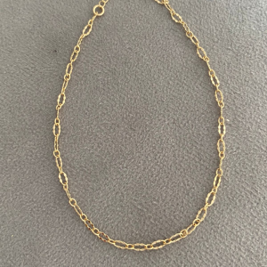 Tornozeleira Elos Craquelados Banho Ouro 18k Semijoia