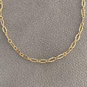 Tornozeleira Elos Craquelados Banho Ouro 18k Semijoia