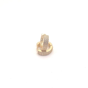 Brinco Argola Crajevada Retangular Pequeno Banho Ouro 18k Semijoia