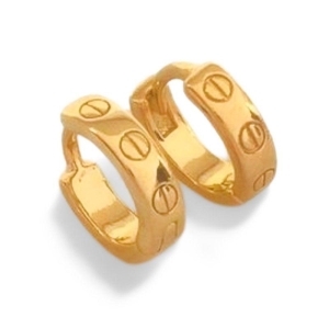 Brinco Argola Cartie Banho Ouro 18k Semijoia
