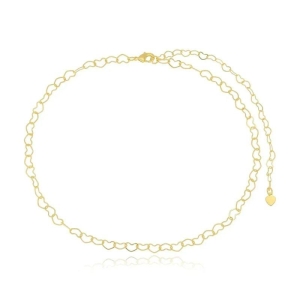 Colar Chocker Elos De Coração Essencial 40CM Banhado Em Ouro
