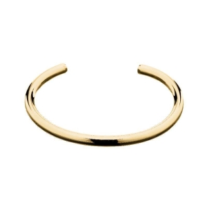 Bracelete Liso Grosso Essencial Banhado Em Ouro