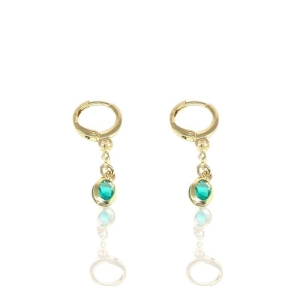 Brinco Argola Zirconia Turmalina Banho Ouro 18k Semijoia