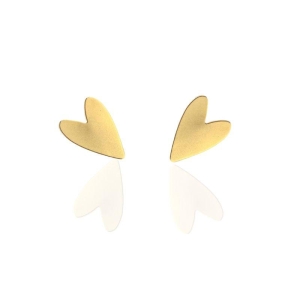 Brinco Coração Esticadinho Banho Ouro 18k Semijoia