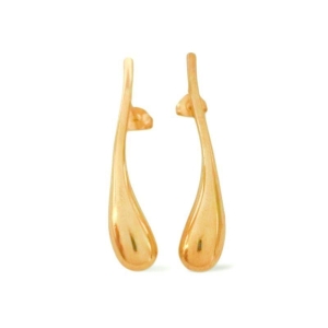 Brinco Gota Organico Banho Ouro 18k Semijoia