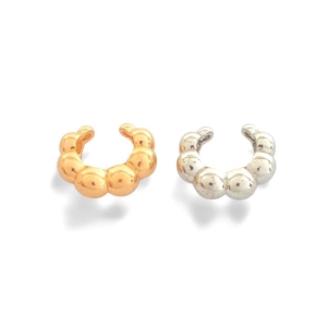 Brinco Piercing Fake Esferas Banho Ouro 18k Semijoia