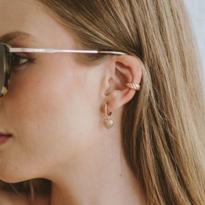 Brinco Piercing Fake Torcido Banho Ouro 18k Semijoia