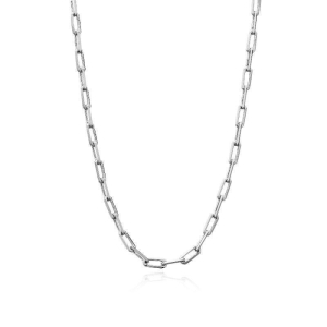 Colar Choker Elos Compridos Essencial 40CM Banhado Em Ródio