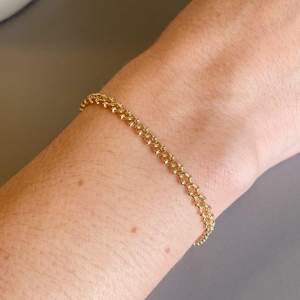 Pulseira Elos De Nó Liso Paris Banhado Em Ouro