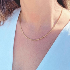 Colar Choker Cordão Baiano Essencial 40CM Banhado Em Ouro