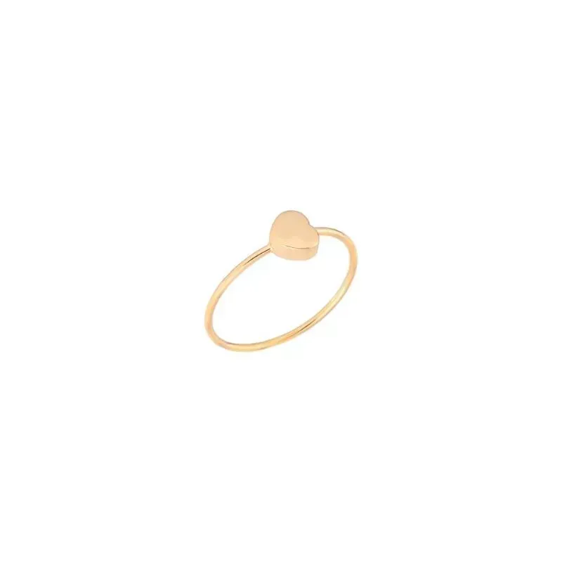 Anel Coração Liso Ouro Banhado Em Ouro 18k
