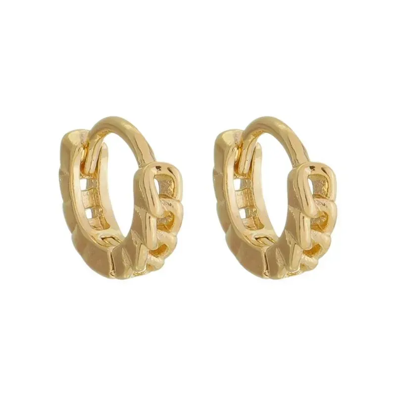 Brinco Argola de Elos Kelem Pequeno Banho Ouro 18k Semijoia