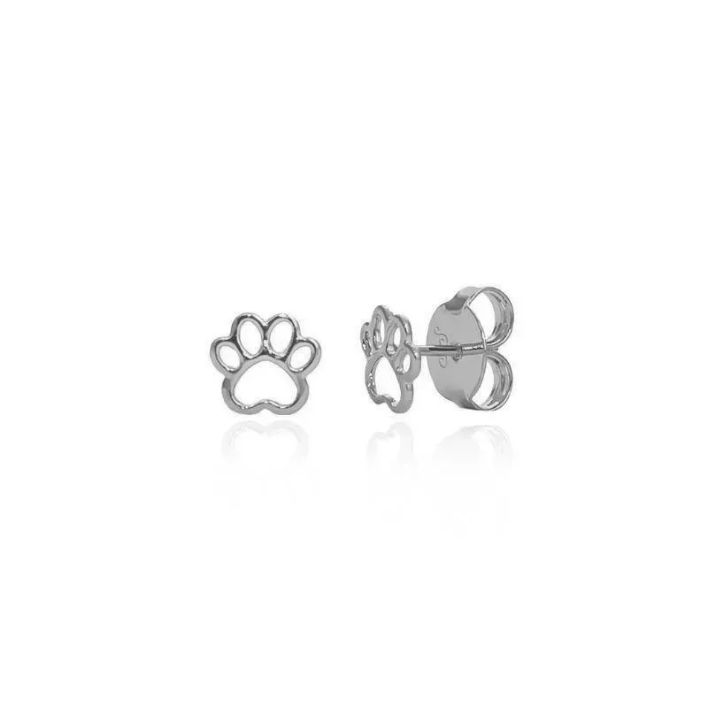 Brinco Patinha de Cachorro Banho Ouro 18k Semijoia