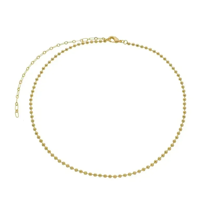 Colar Choker Bolinhas Nathany Essencial 40CM Banhado Em Ouro