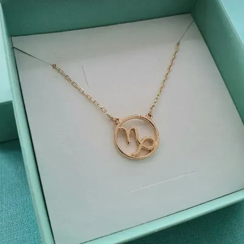 Colar De Signo Capricórnio Essencial 45CM Banhado Em Ouro