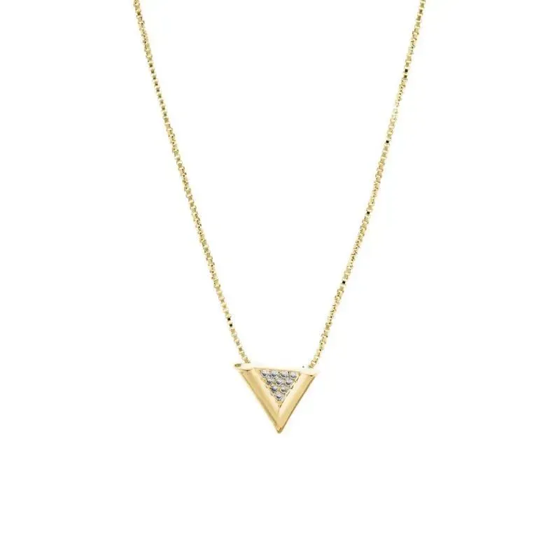 Colar Triangulo Cravejado Essencial 277631CM Banhado Em Ouro