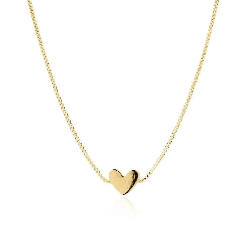 Pulseira Delicada Com Coração Liso Essencial Banhado Em Ouro