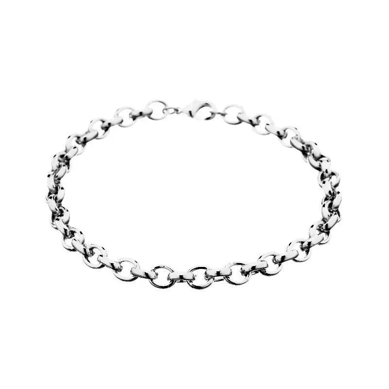 Pulseira Elo Português Essencial Banhado Em Ródio