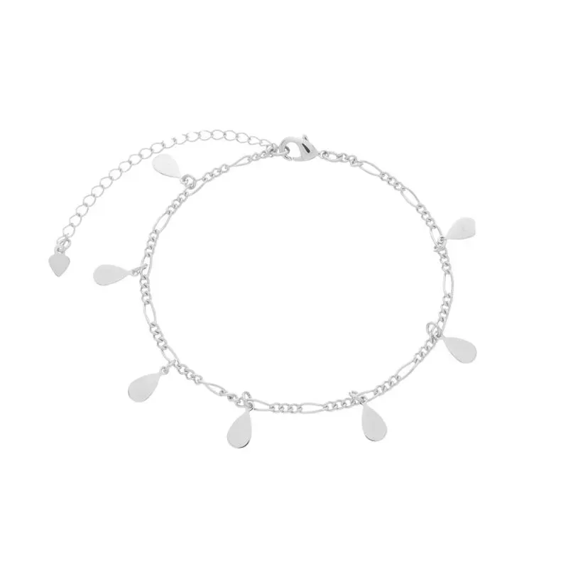 Pulseira Gotas Lisa Eliane Essencial Banhado Em Ródio