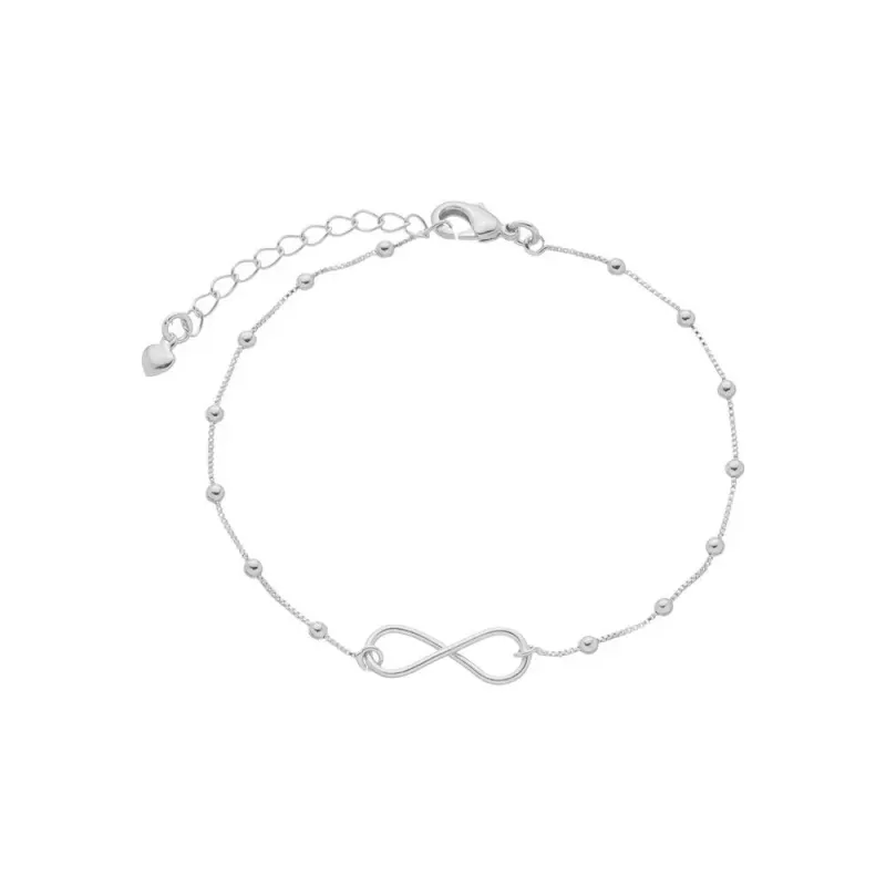Pulseira Infinito Silva Essencial Banhado Em Ródio
