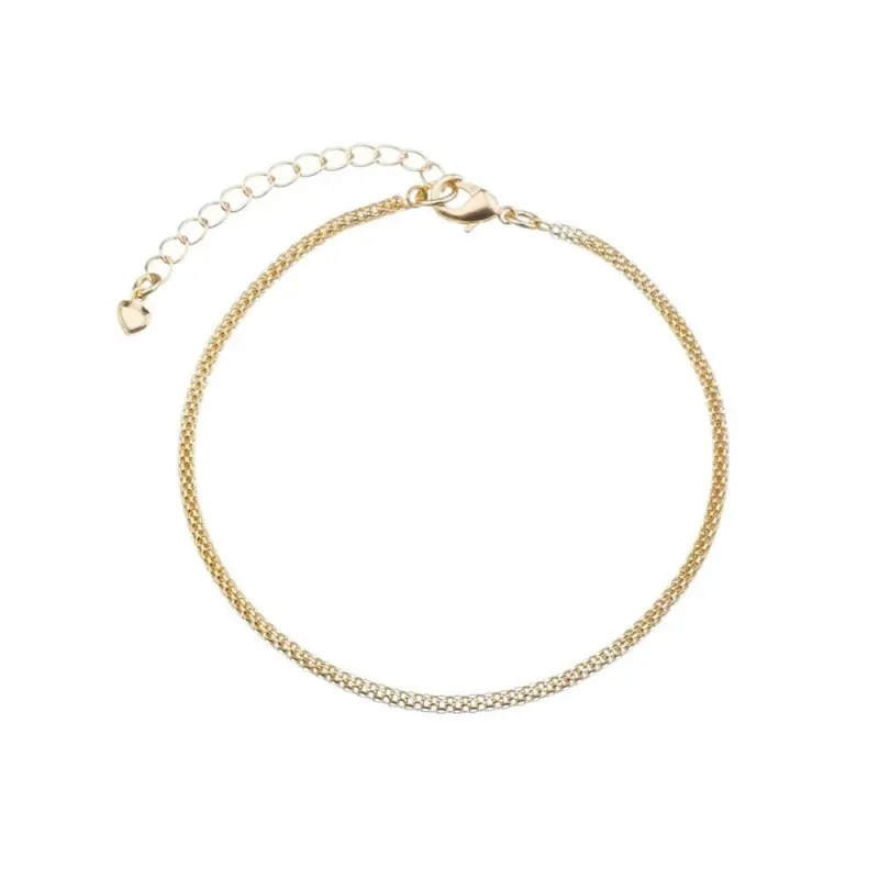 Pulseira Malha Vazada Essencial Banhado Em Ouro