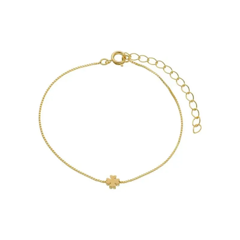 Pulseira Trevo Da Sorte Essencial Banhado Em Ouro