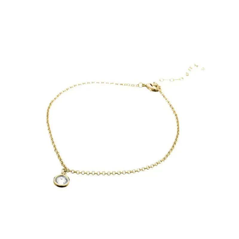 Tornozeleira Cravejada Zircônias Banho Ouro 18k Semijoia
