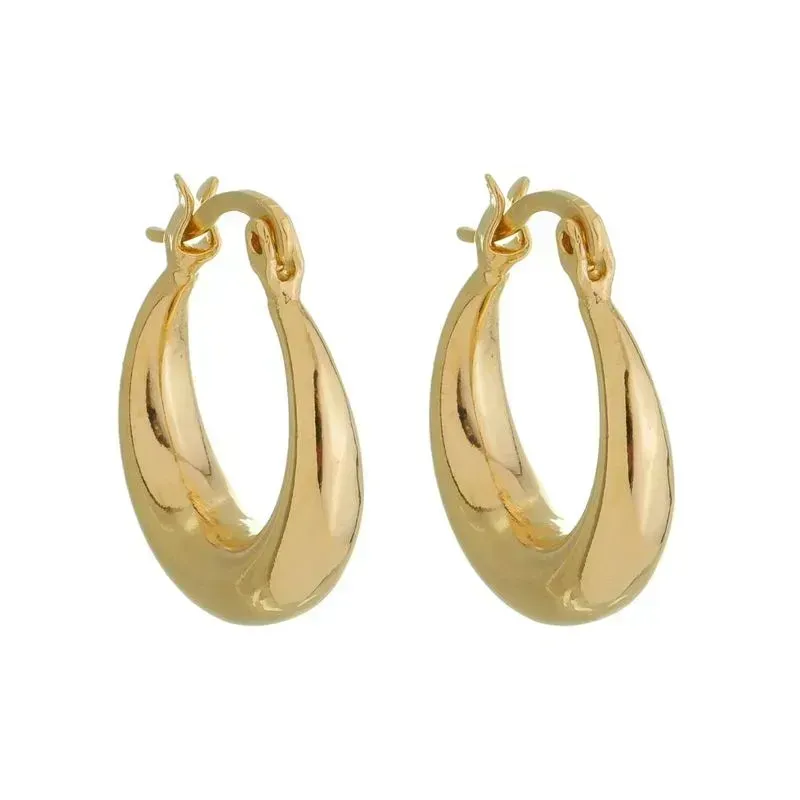 Brinco Argola Lisa Cintia Banho Ouro 18k Semijoia