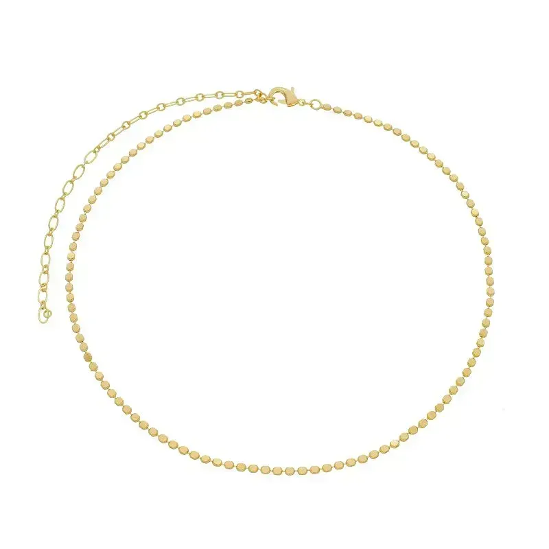 Colar Choker Elos Redondos Médio Essencial 256834CM Banhado Em Ouro