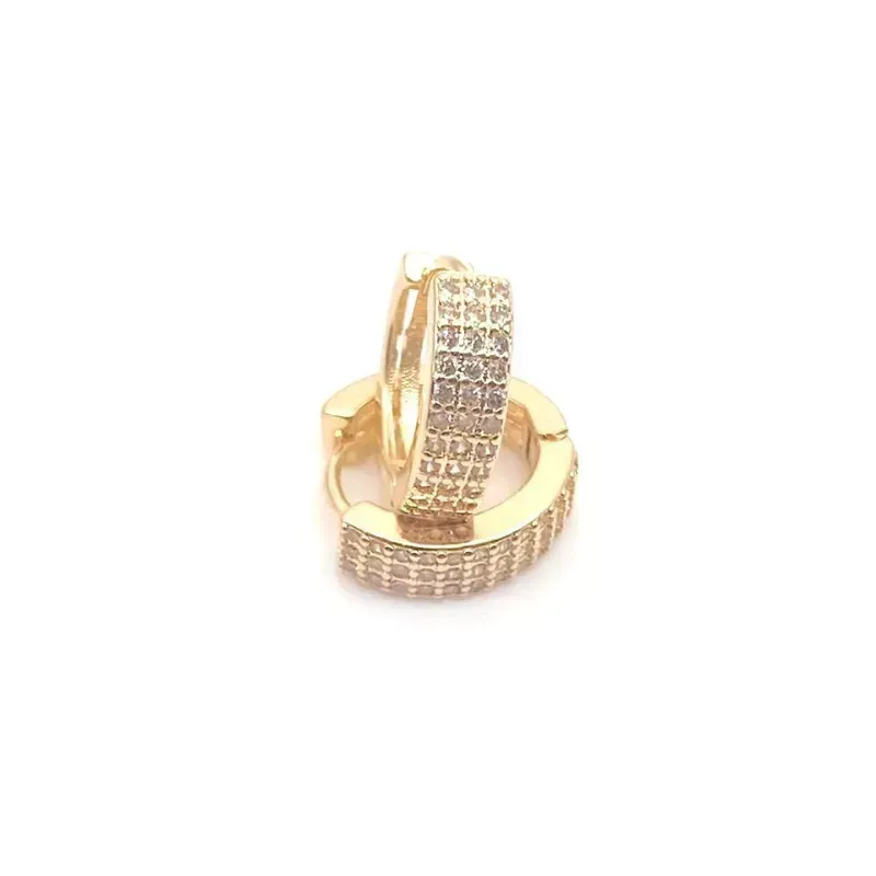 Brinco Argola Crajevada Retangular Médio Banho Ouro 18k Semijoia