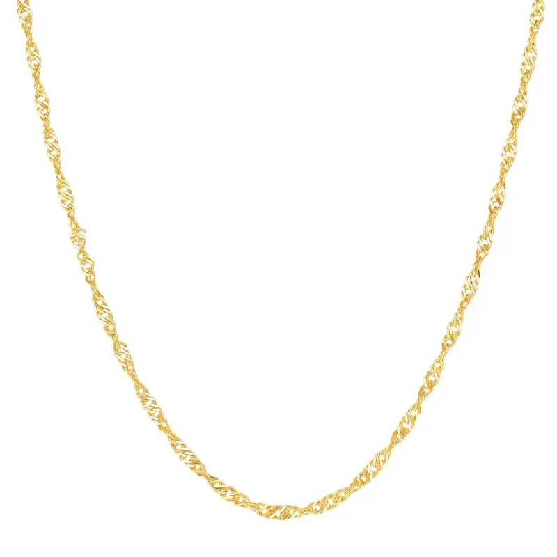 Colar Malha Torcida Singapura Essencial 45CM Banhado Em Ouro