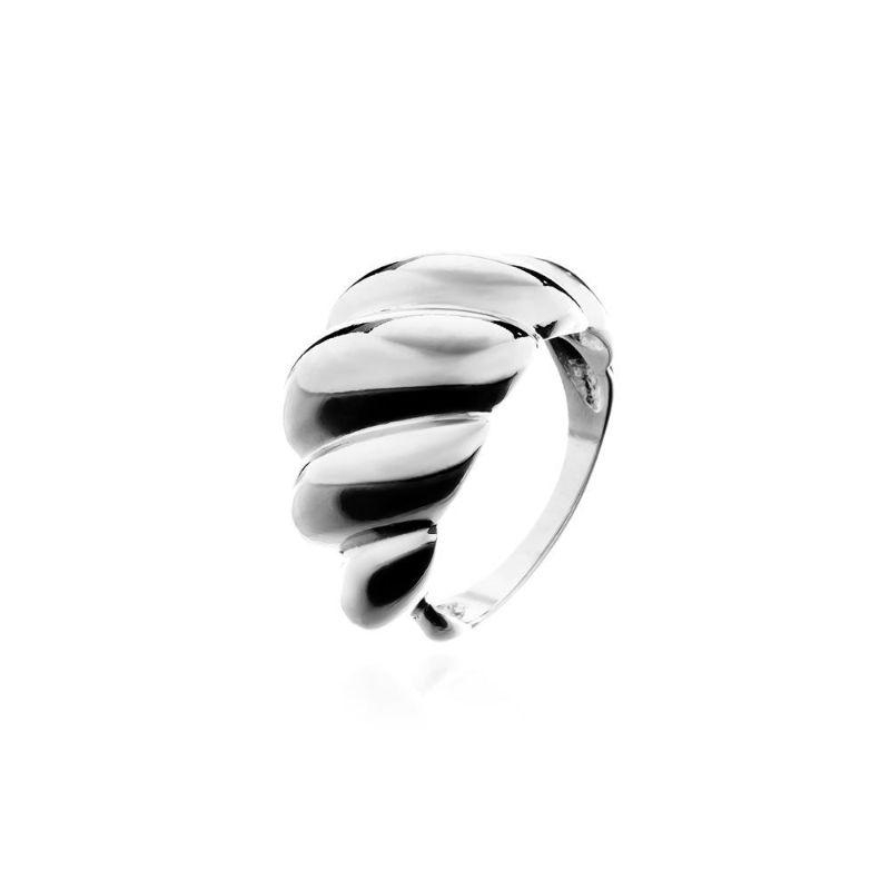 Anel Croissant Grande Ouro Banhado Em Ouro 18k