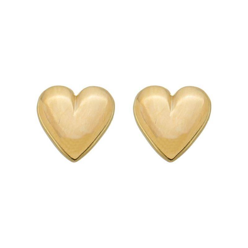 Brinco Coração Livia Ouro Grande Banho Ouro 18k Semijoia