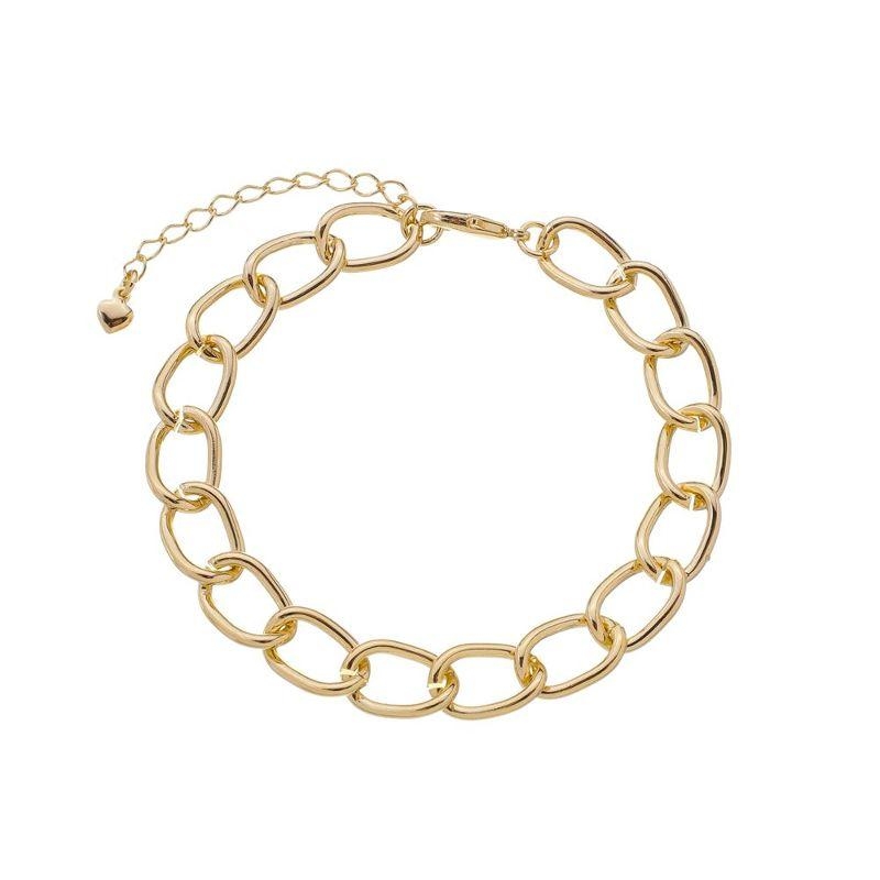 Pulseira Elos Grande Essencial Banhado Em Ouro