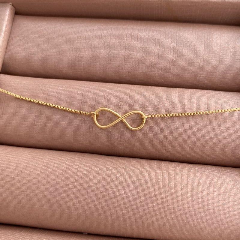 Pulseira Infinito Silva Essencial Banhado Em Ouro