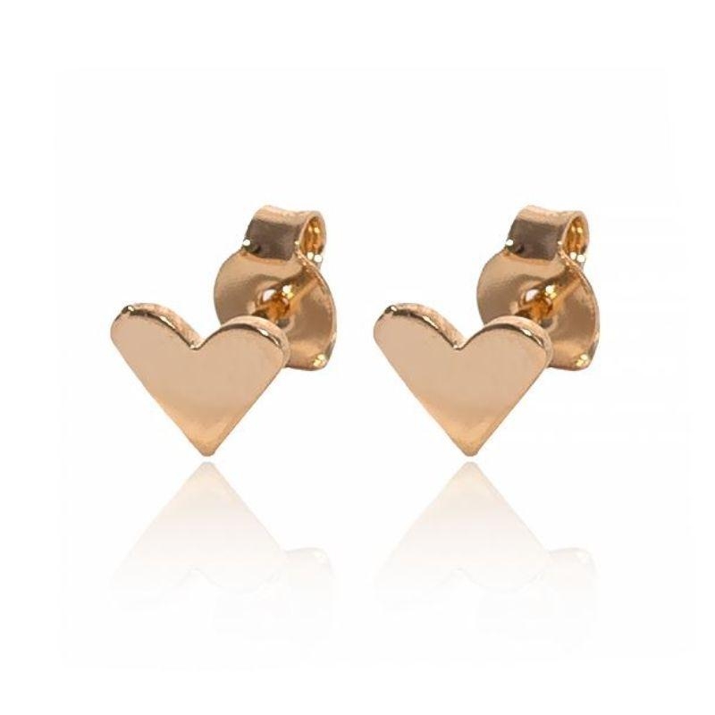 Brinco De Coração Liso Médio Banho Ouro 18k Semijoia